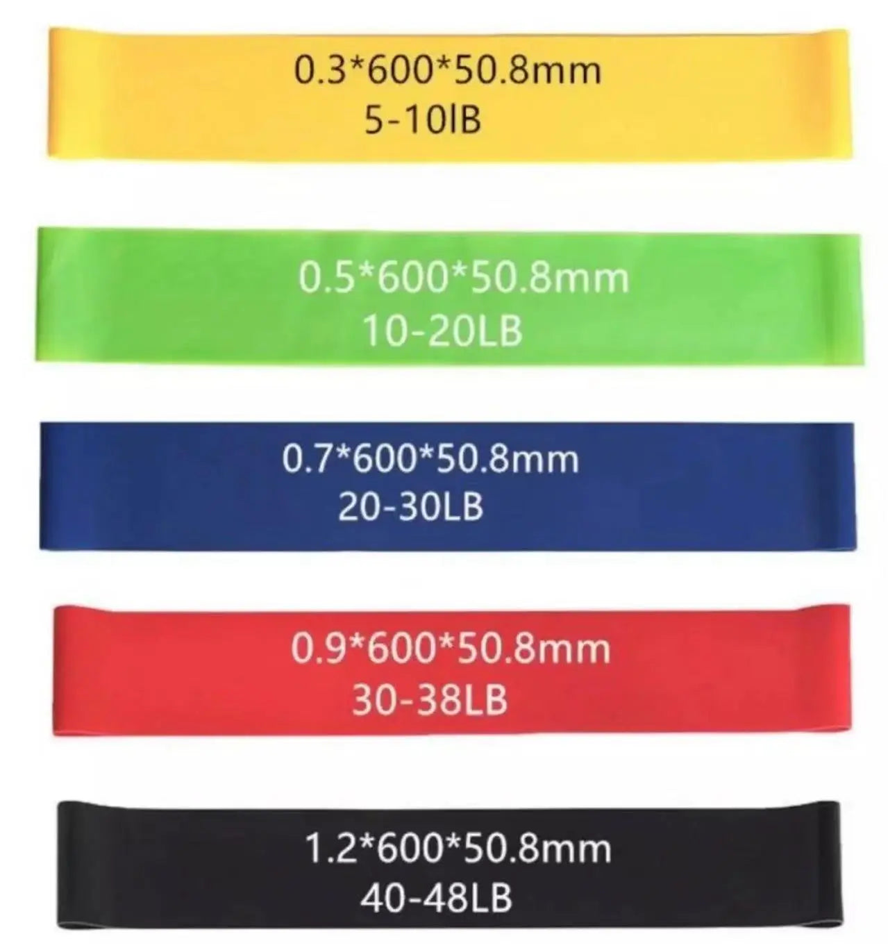 Home Fitness Yoga Resistance Bands Available in Five Complete Colors