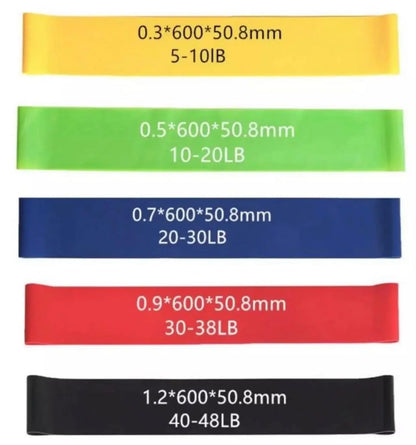 Home Fitness Yoga Resistance Bands Available in Five Complete Colors